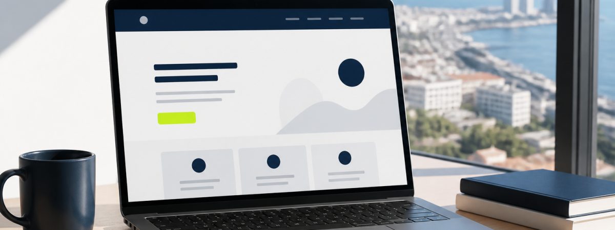 İzmir kurumsal web sitesi tasarımı: dizüstü bilgisayarda profesyonel kurumsal arayüz